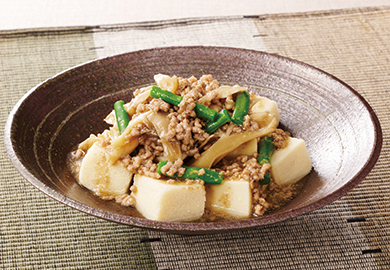 高野豆腐のそぼろあんかけ